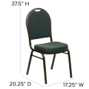 Flash Furniture FD-C03-GOLDVEIN-4003-GG Stacking Banquet Chair w/ Green Patterned Fabric Back & Seat - Steel Frame, Gold Vein thumbnail 2