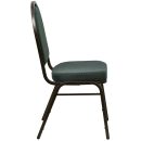 Flash Furniture FD-C03-GOLDVEIN-4003-GG Stacking Banquet Chair w/ Green Patterned Fabric Back & Seat - Steel Frame, Gold Vein thumbnail 3