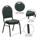Flash Furniture FD-C03-GOLDVEIN-4003-GG Stacking Banquet Chair w/ Green Patterned Fabric Back & Seat - Steel Frame, Gold Vein thumbnail 6