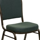 Flash Furniture FD-C03-GOLDVEIN-4003-GG Stacking Banquet Chair w/ Green Patterned Fabric Back & Seat - Steel Frame, Gold Vein thumbnail 7