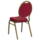 Flash Furniture FD-C04-ALLGOLD-2804-GG Stacking Banquet Chair w/ Burgundy Patterned Fabric Back & Seat - Steel Frame, Gold thumbnail 4