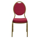 Flash Furniture FD-C04-ALLGOLD-2804-GG Stacking Banquet Chair w/ Burgundy Patterned Fabric Back & Seat - Steel Frame, Gold thumbnail 5
