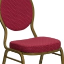 Flash Furniture FD-C04-ALLGOLD-2804-GG Stacking Banquet Chair w/ Burgundy Patterned Fabric Back & Seat - Steel Frame, Gold thumbnail 7