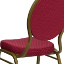 Flash Furniture FD-C04-ALLGOLD-2804-GG Stacking Banquet Chair w/ Burgundy Patterned Fabric Back & Seat - Steel Frame, Gold thumbnail 8