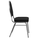 Flash Furniture FD-C04-SILVERVEIN-S076-GG Stacking Banquet Chair w/ Black Patterned Fabric Back & Seat - Steel Frame, Silver Vein thumbnail 3