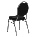 Flash Furniture FD-C04-SILVERVEIN-S076-GG Stacking Banquet Chair w/ Black Patterned Fabric Back & Seat - Steel Frame, Silver Vein thumbnail 4