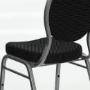 Flash Furniture FD-C04-SILVERVEIN-S076-GG Stacking Banquet Chair w/ Black Patterned Fabric Back & Seat - Steel Frame, Silver Vein thumbnail 8