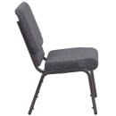 Flash Furniture FD-CH02185-SV-DKGY-GG Stacking Church Chair w/ Gray Fabric Back & Seat - Steel Frame, Silver Vein thumbnail 3