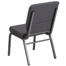 Flash Furniture FD-CH02185-SV-DKGY-GG Stacking Church Chair w/ Gray Fabric Back & Seat - Steel Frame, Silver Vein thumbnail 4