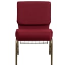 Flash Furniture FD-CH0221-4-GV-3169-BAS-GG Extra Wide Stacking Church Chair w/ Burgundy Fabric Back & Seat - Steel Frame, Gold Vein thumbnail 5