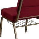 Flash Furniture FD-CH0221-4-GV-3169-BAS-GG Extra Wide Stacking Church Chair w/ Burgundy Fabric Back & Seat - Steel Frame, Gold Vein thumbnail 8