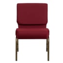 Flash Furniture FD-CH0221-4-GV-3169-GG Extra Wide Stacking Church Chair w/ Burgundy Fabric Back & Seat - Steel Frame, Gold Vein thumbnail 5