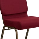 Flash Furniture FD-CH0221-4-GV-3169-GG Extra Wide Stacking Church Chair w/ Burgundy Fabric Back & Seat - Steel Frame, Gold Vein thumbnail 7