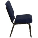 Flash Furniture FD-CH0221-4-GV-S0810-GG Extra Wide Stacking Church Chair w/ Navy Blue Dot Fabric Back & Seat - Steel Frame, Gold Vein thumbnail 3