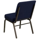 Flash Furniture FD-CH0221-4-GV-S0810-GG Extra Wide Stacking Church Chair w/ Navy Blue Dot Fabric Back & Seat - Steel Frame, Gold Vein thumbnail 4