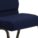 Flash Furniture FD-CH0221-4-GV-S0810-GG Extra Wide Stacking Church Chair w/ Navy Blue Dot Fabric Back & Seat - Steel Frame, Gold Vein thumbnail 7