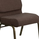 Flash Furniture FD-CH0221-4-GV-S0819-GG Extra Wide Stacking Church Chair w/ Brown Fabric Back & Seat - Steel Frame, Gold Vein thumbnail 7