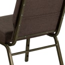 Flash Furniture FD-CH0221-4-GV-S0819-GG Extra Wide Stacking Church Chair w/ Brown Fabric Back & Seat - Steel Frame, Gold Vein thumbnail 8