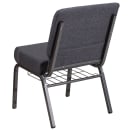 Flash Furniture FD-CH0221-4-SV-DKGY-BAS-GG Extra Wide Stacking Church Chair w/ Dark Gray Fabric Back & Seat - Steel Frame, Silver Vein thumbnail 4
