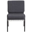 Flash Furniture FD-CH0221-4-SV-DKGY-BAS-GG Extra Wide Stacking Church Chair w/ Dark Gray Fabric Back & Seat - Steel Frame, Silver Vein thumbnail 5