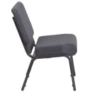 Flash Furniture FD-CH0221-4-SV-DKGY-GG Extra Wide Stacking Church Chair w/ Dark Gray Fabric Back & Seat - Steel Frame, Silver Vein thumbnail 3