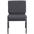Flash Furniture FD-CH0221-4-SV-DKGY-GG Extra Wide Stacking Church Chair w/ Dark Gray Fabric Back & Seat - Steel Frame, Silver Vein thumbnail 5