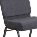 Flash Furniture FD-CH0221-4-SV-DKGY-GG Extra Wide Stacking Church Chair w/ Dark Gray Fabric Back & Seat - Steel Frame, Silver Vein thumbnail 7
