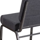 Flash Furniture FD-CH0221-4-SV-DKGY-GG Extra Wide Stacking Church Chair w/ Dark Gray Fabric Back & Seat - Steel Frame, Silver Vein thumbnail 8