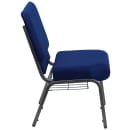 Flash Furniture FD-CH0221-4-SV-NB24-BAS-GG Extra Wide Stacking Church Chair w/ Navy Blue Fabric Back & Seat - Steel Frame, Silver Vein thumbnail 3