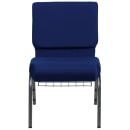 Flash Furniture FD-CH0221-4-SV-NB24-BAS-GG Extra Wide Stacking Church Chair w/ Navy Blue Fabric Back & Seat - Steel Frame, Silver Vein thumbnail 5