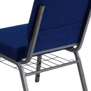 Flash Furniture FD-CH0221-4-SV-NB24-BAS-GG Extra Wide Stacking Church Chair w/ Navy Blue Fabric Back & Seat - Steel Frame, Silver Vein thumbnail 8