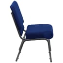 Flash Furniture FD-CH0221-4-SV-NB24-GG Extra Wide Stacking Church Chair w/ Navy Blue Fabric Back & Seat - Steel Frame, Silver Vein thumbnail 3