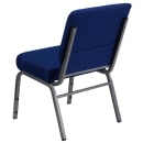 Flash Furniture FD-CH0221-4-SV-NB24-GG Extra Wide Stacking Church Chair w/ Navy Blue Fabric Back & Seat - Steel Frame, Silver Vein thumbnail 4