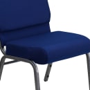 Flash Furniture FD-CH0221-4-SV-NB24-GG Extra Wide Stacking Church Chair w/ Navy Blue Fabric Back & Seat - Steel Frame, Silver Vein thumbnail 7