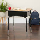 Flash Furniture FD-DESK-GG Student Desk w/ Book Box - Natural Laminate Top, Black Steel Frame thumbnail 5