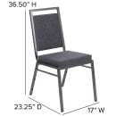 Flash Furniture FD-LUX-SIL-DKGY-GG Stacking Banquet Chair w/ Dark Gray Fabric Back & Seat - Steel Frame, Silver Vein thumbnail 2