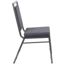 Flash Furniture FD-LUX-SIL-DKGY-GG Stacking Banquet Chair w/ Dark Gray Fabric Back & Seat - Steel Frame, Silver Vein thumbnail 3