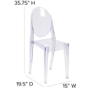 Flash Furniture FH-111-APC-CLR-GG Ghost Side Chair w/ Plain Back - Polycarbonate, Transparent Crystal thumbnail 2