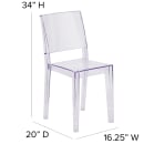 Flash Furniture FH-121-APC-GG Stacking Side Chair w/ Plain Back - Polycarbonate, Transparent Crystal thumbnail 2