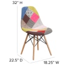 Flash Furniture FH-130-DCV1-D-GG Accent Side Chair - Milan Patchwork Fabric Upholstery, Wood Base thumbnail 2