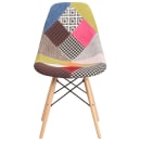 Flash Furniture FH-130-DCV1-D-GG Accent Side Chair - Milan Patchwork Fabric Upholstery, Wood Base thumbnail 5