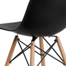 Flash Furniture FH-130-DPP-BK-GG Accent Side Chair - Black Plastic Seat, Wood Base thumbnail 8
