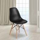 Flash Furniture FH-130-DPP-BK-GG Accent Side Chair - Black Plastic Seat, Wood Base thumbnail 9