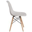 Flash Furniture FH-130-DPP-WH-GG Accent Side Chair - White Plastic Seat, Wood Base thumbnail 3