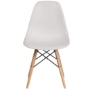 Flash Furniture FH-130-DPP-WH-GG Accent Side Chair - White Plastic Seat, Wood Base thumbnail 5