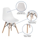 Flash Furniture FH-130-DPP-WH-GG Accent Side Chair - White Plastic Seat, Wood Base thumbnail 6
