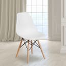 Flash Furniture FH-130-DPP-WH-GG Accent Side Chair - White Plastic Seat, Wood Base thumbnail 9