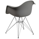 Flash Furniture FH-132-CPP1-GY-GG Contoured Armchair w/ Gray Plastic Seat & Chrome Base thumbnail 4