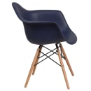 Flash Furniture FH-132-DPP-NY-GG Contoured Armchair w/ Navy Blue Plastic Seat & Wood Base thumbnail 3