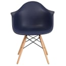 Flash Furniture FH-132-DPP-NY-GG Contoured Armchair w/ Navy Blue Plastic Seat & Wood Base thumbnail 5